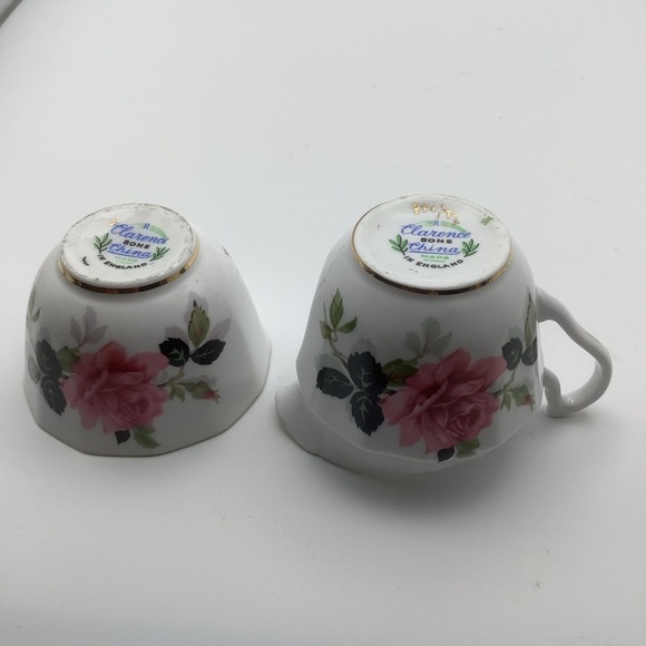 Vintage Clarence England Bone China Roses Creamer and Sugar - Picture 6 of 8